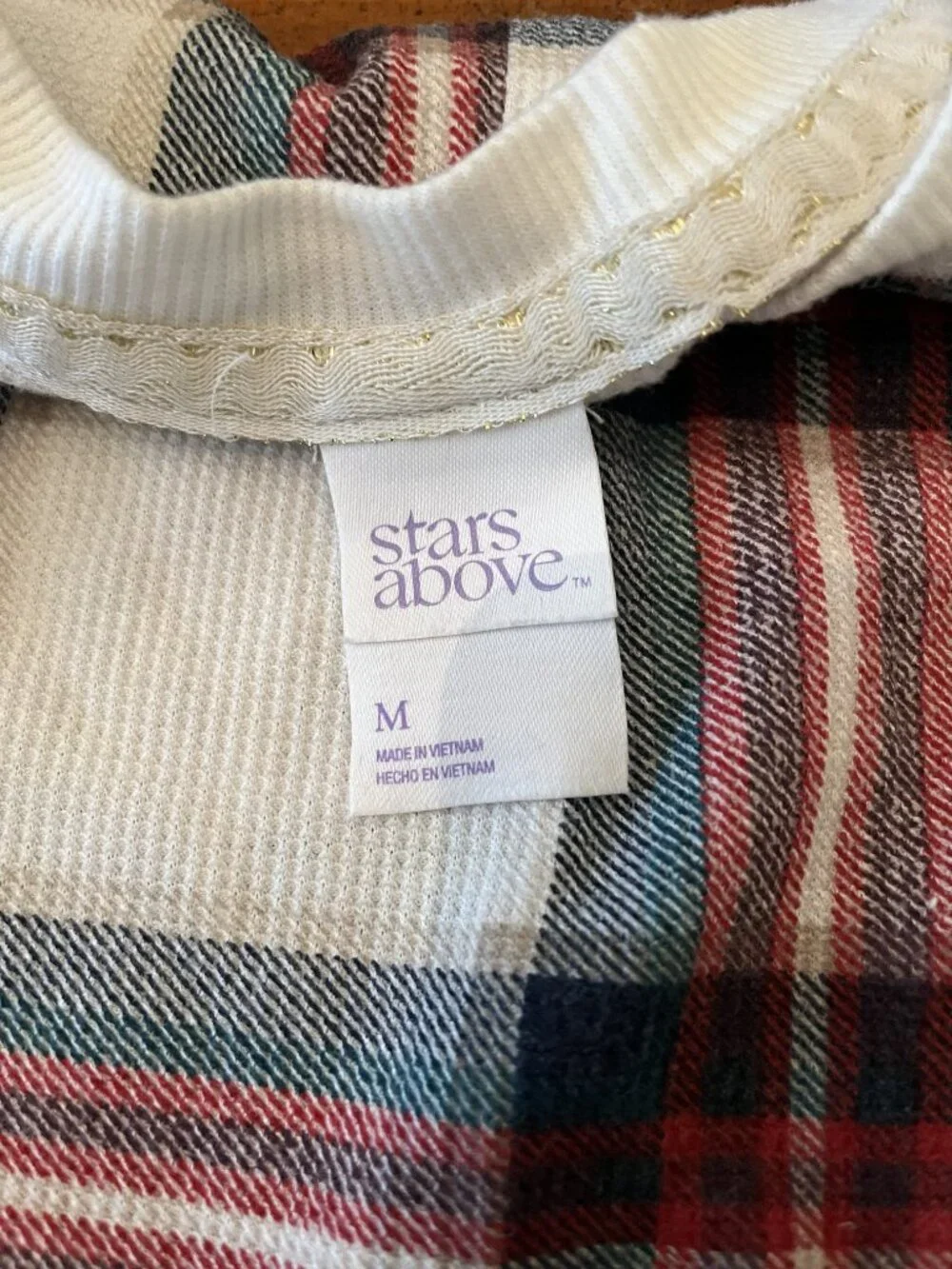 Stars Above Holiday Plaid Pajama Set - Size M